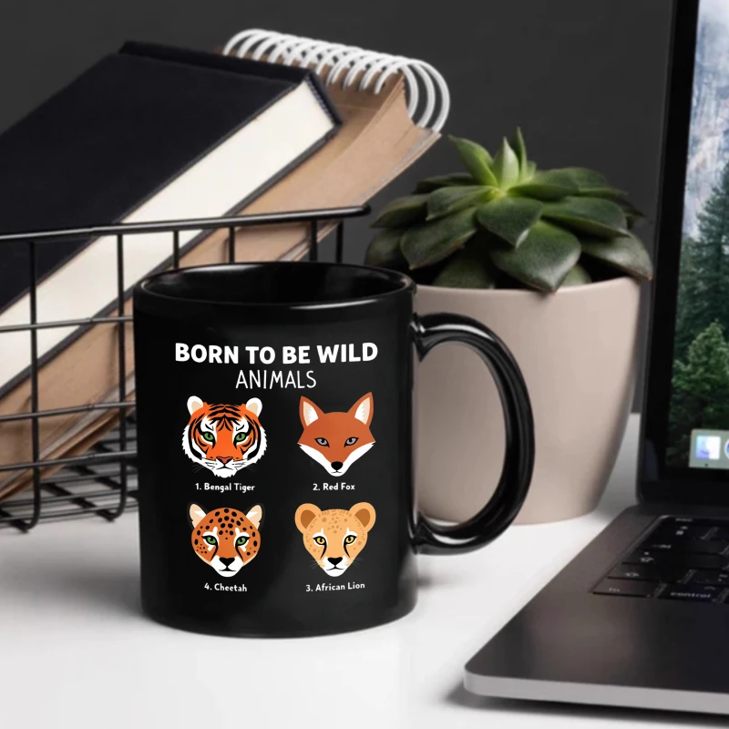 Black coffee mug with 
