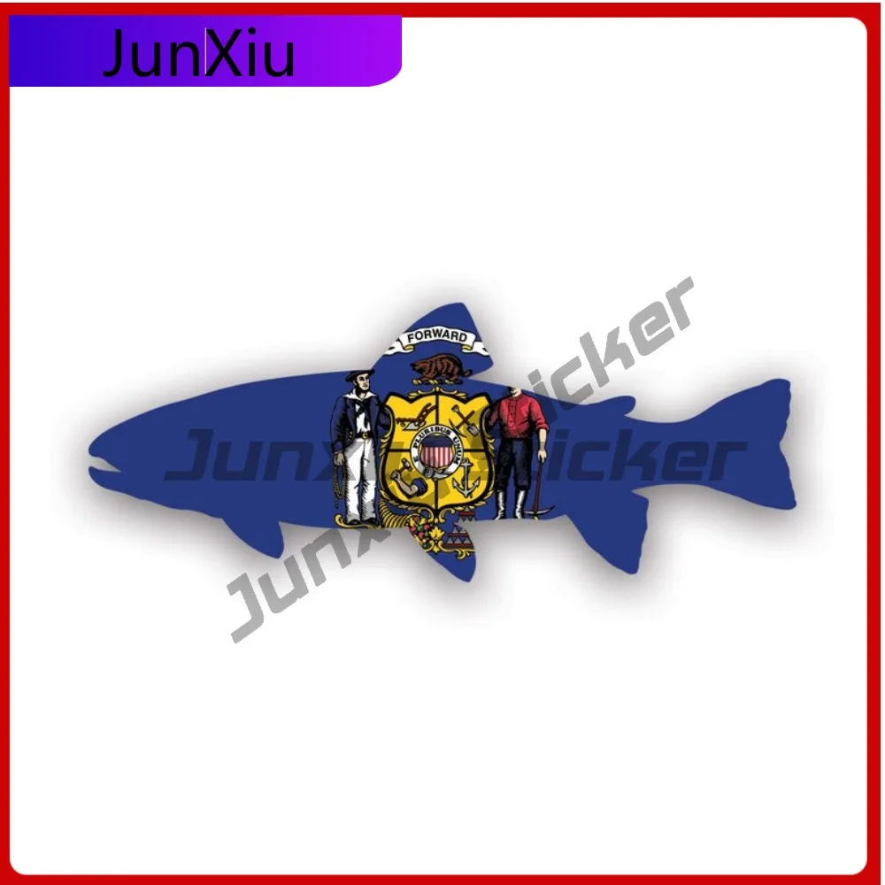 

Wisconsin State Shaped Scratch Resistant Waterproof Sport For Motorcycle Truck Laptop Easy Apply Self Adhesive Accessories