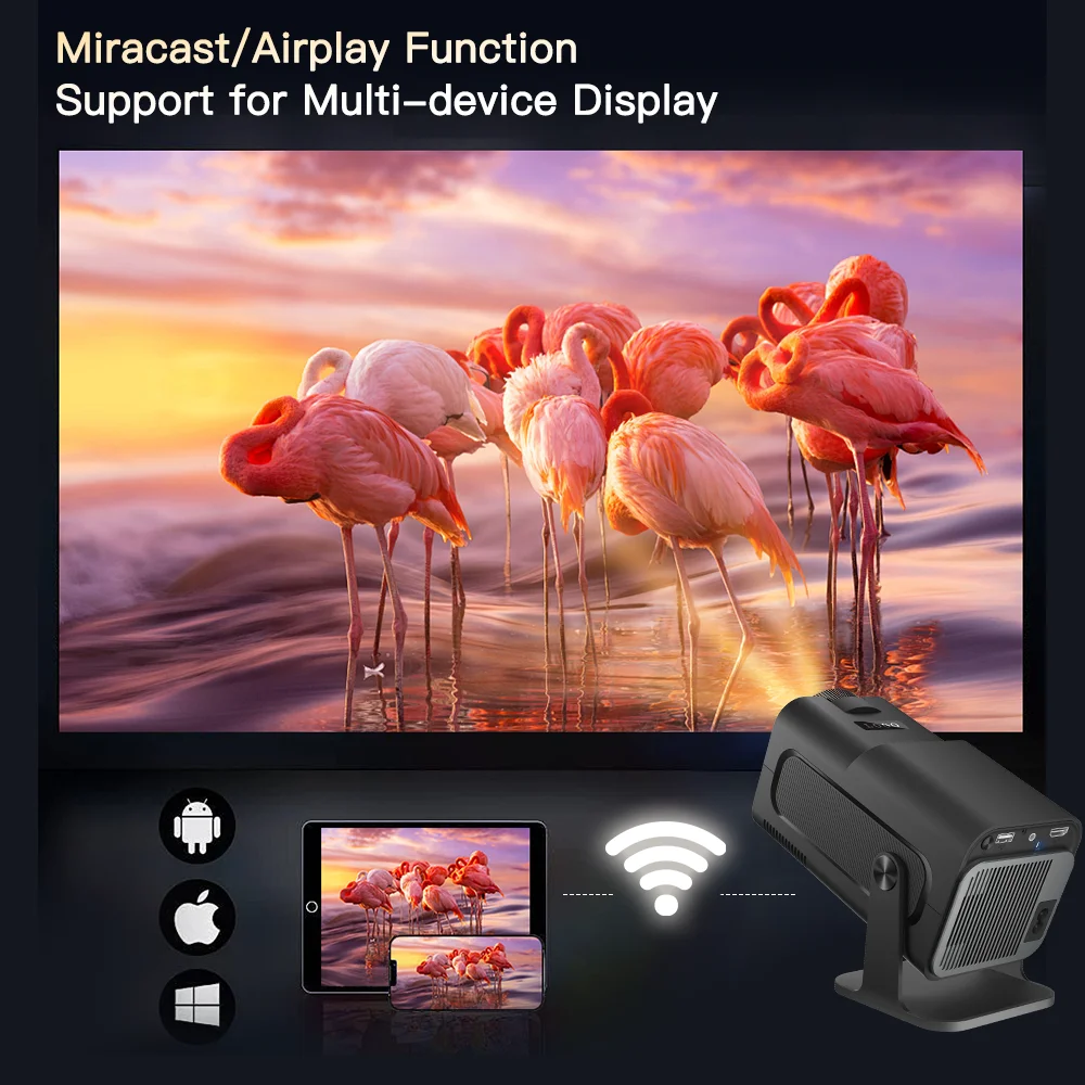 Proyector Hy300 4K 1920x1080P LYNCAST Dual Wifi6 BT5.0 Android 11 400ANSI Home Cinema MINI portátil HY320 Beam Project