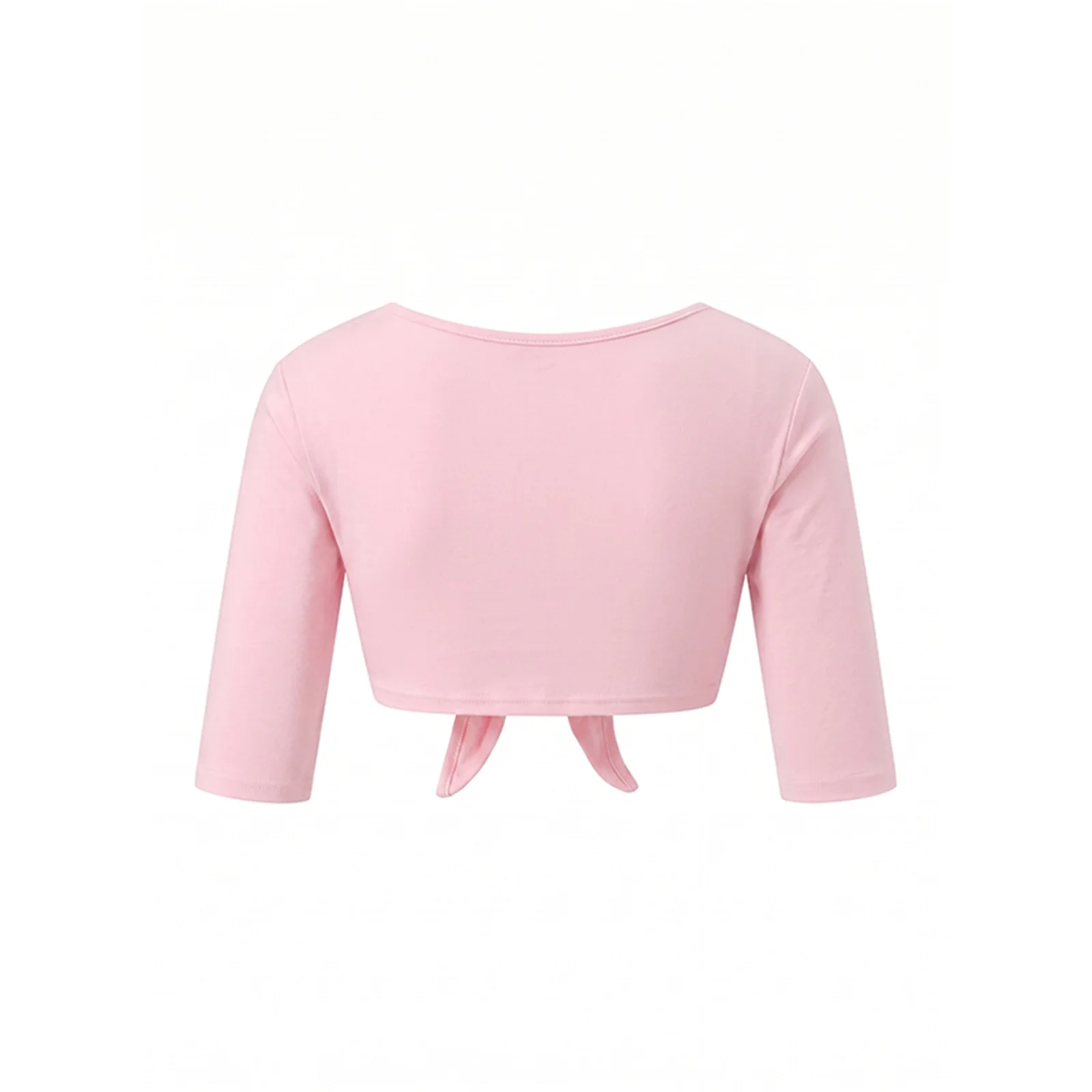 Women's Summer Bolero Shrug Tie Front Crop 3/4 Sleeves Cardigan Tops