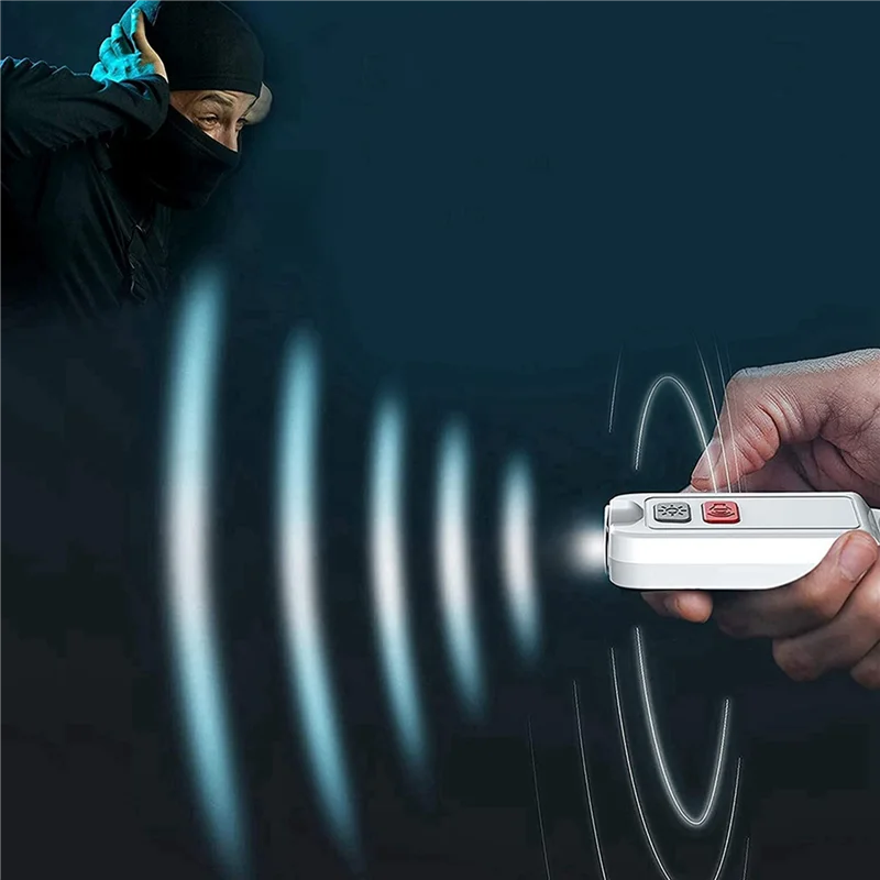 IDUD 3X إنذار شخصي، إنذار أمان للنساء مع ضوء SOS LED، صفارة الإنذار 130DB، جهاز صوت سلسلة مفاتيح مقاوم للماء للأطفال المسنين