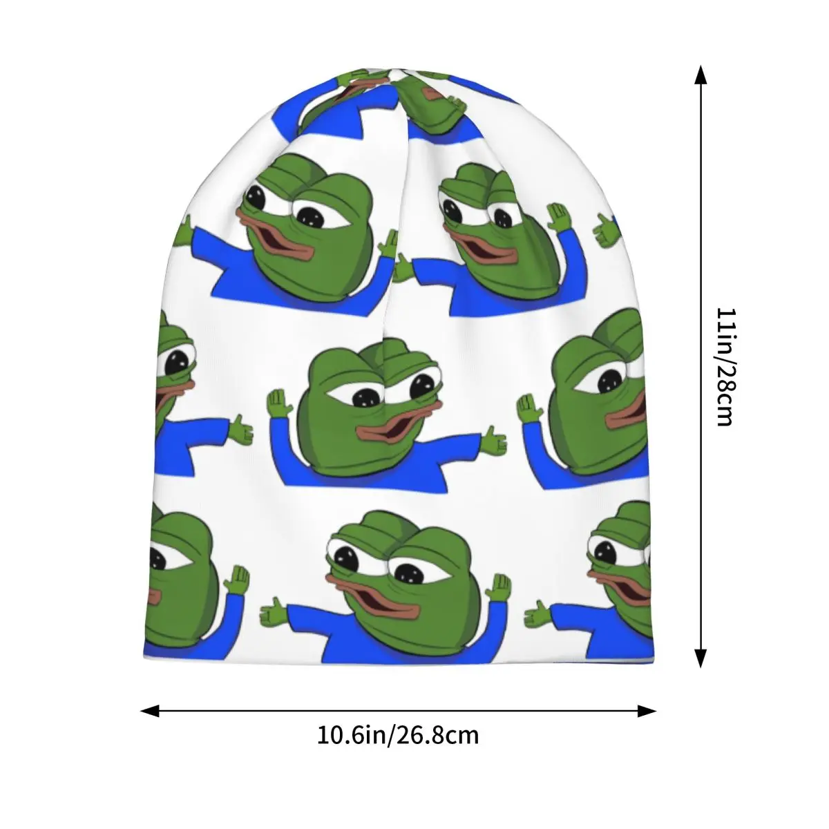 Pepe The Frog Peepo Emote Skullies Beanies Hats Warm Autumn Winter Outdoor Cap Knitted Bonnet Caps for Unisex Adult