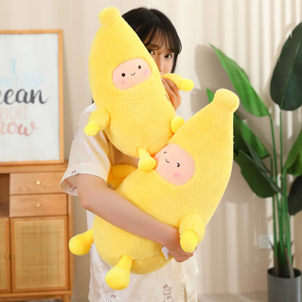 Kawaii Banaan Man Gevulde Poppen Met Mini Armen Benen Leuke Gele Banaan Knuffels Knuffel-Gable Verjaardagscadeautjes Voor vriendinnen