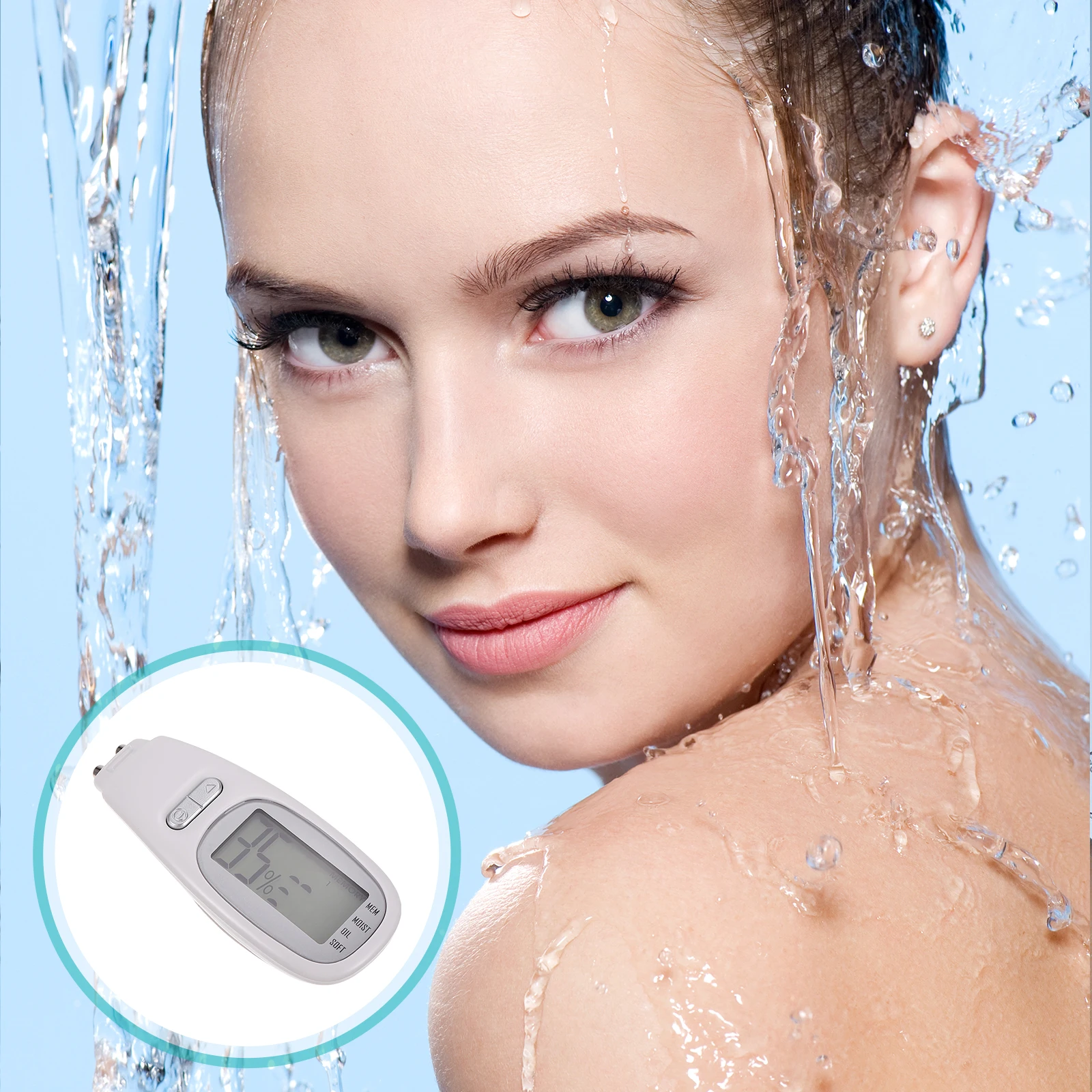 

Skin Moisture Tester Digital Facial Meter Salon Supply Analyzer Oil Sensor Test Pen ABS Material Backlit Display Portable Water