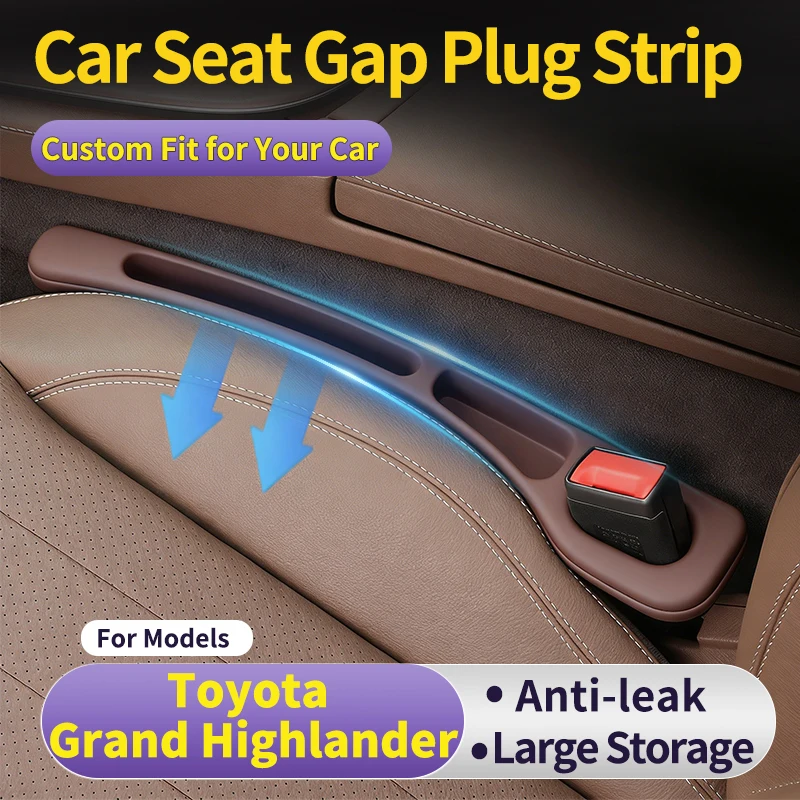 Auto Seat Leak Proof Strip for Toyota Grand Highlander Car Seat Gap Storage Organizer for Phone & Keys Side Crevice Organizer