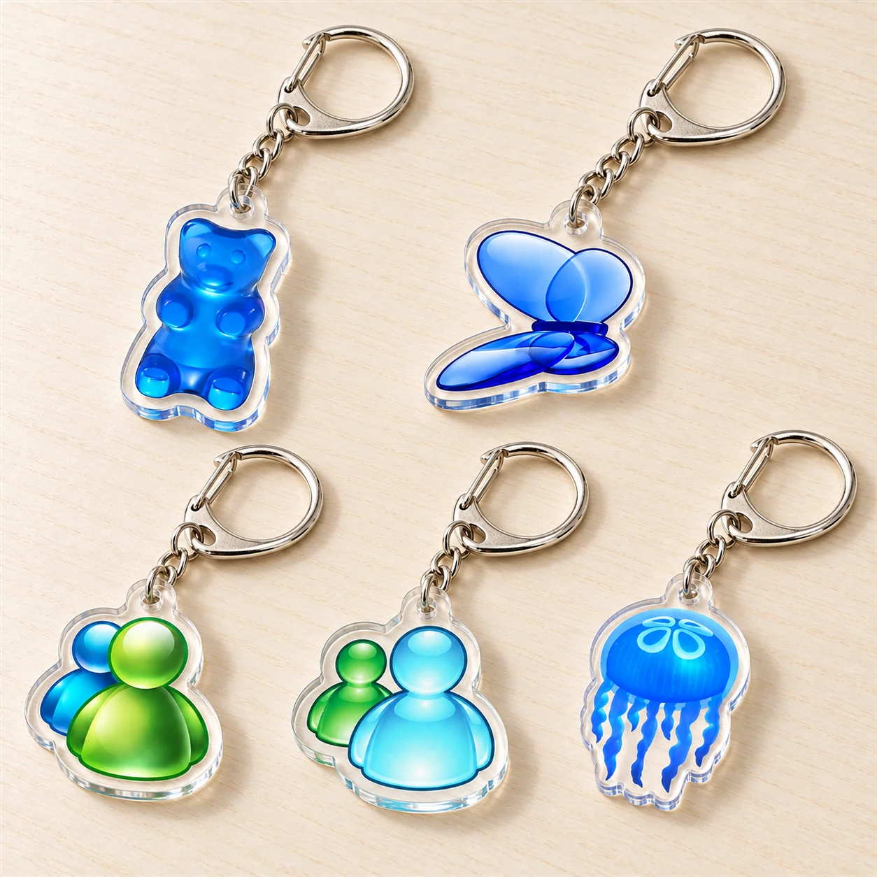 Frutiger Aero Keychains  Accessories Bag Charm Y2K Vintage Windows Vista Aesthetic Ocean Pendent Keyrings Fans Friends Gifts
