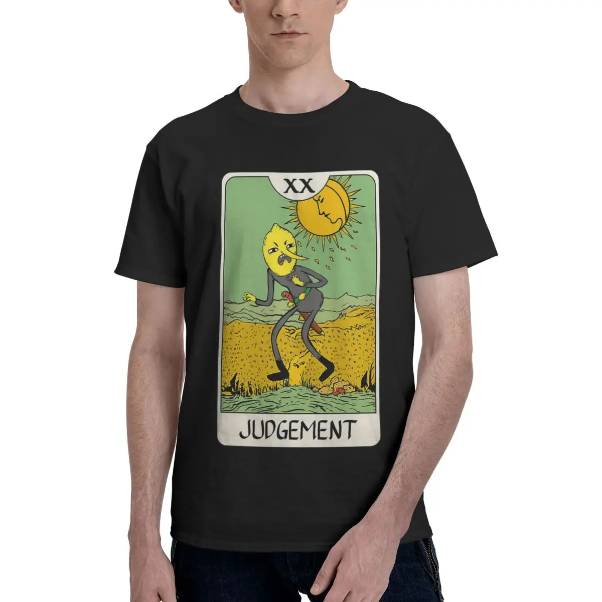 Lemongrab - Tarot Card - Judgement Men's Basic Short Sleeve T-Shirt Black Round Neck Short Sleeve