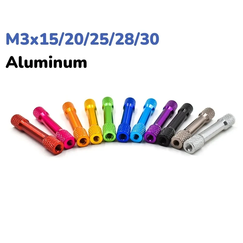 M3 Round Knurled Aluminum Standoff Column Double Side Knurled Spacer 15mm 18mm 20mm 25mm 28mm 30mm for FPV Drone Parts
