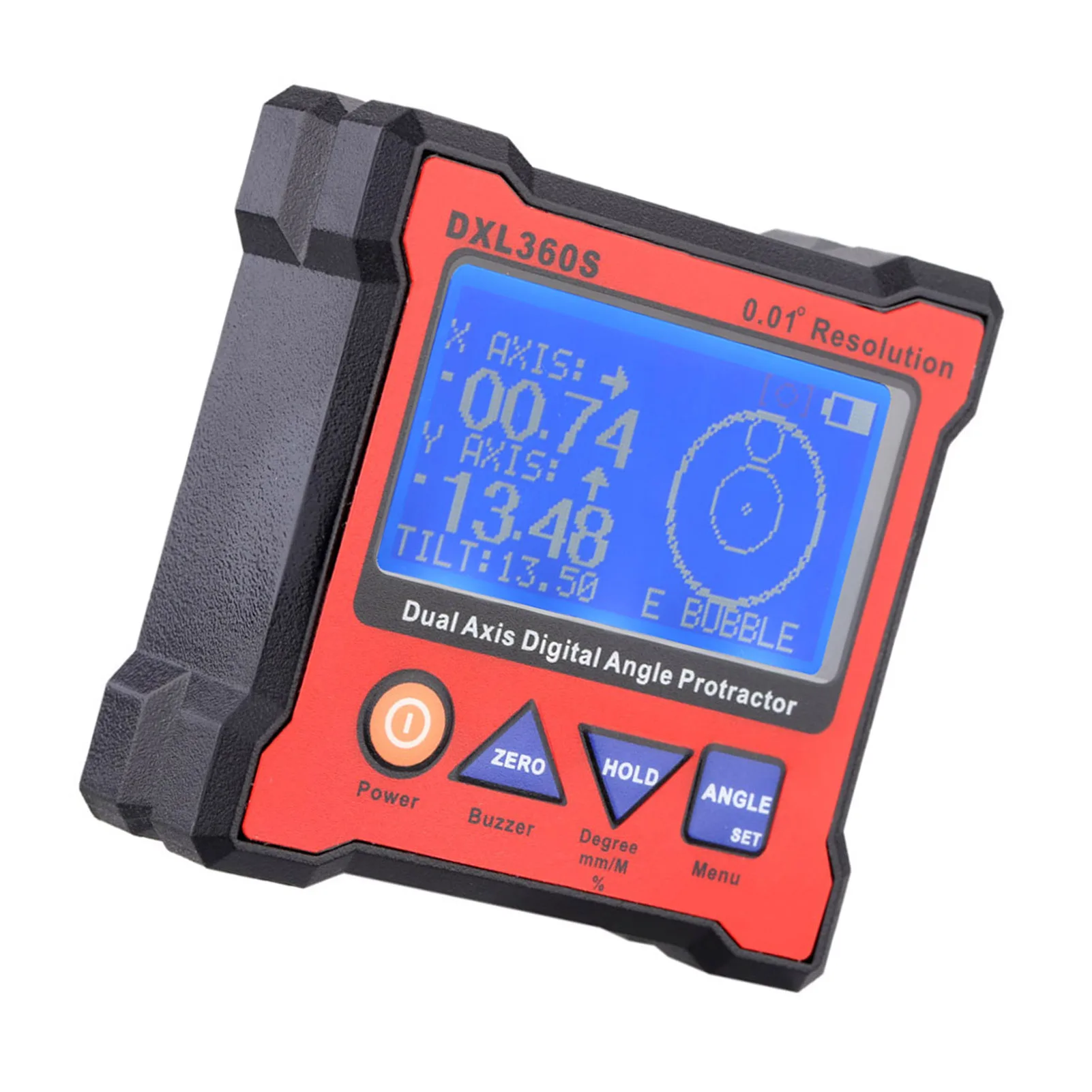 DXL360S/DXL360 Dual Axis Digital Angle Protractor with 5 Side Magnetic Base High-precision Dual-axis Digital Display Level Gauge