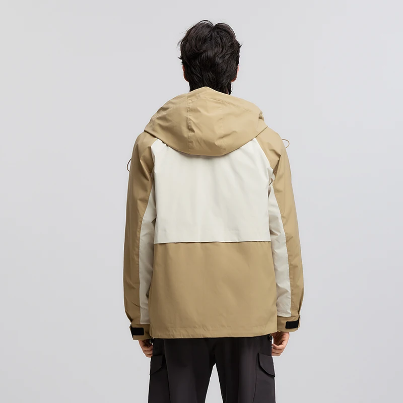 Semir Down Jacket Men Loose Hooded Two-piece Set Spring Contrast Color Patchwork Textured Outerwear Lightweight Outdoor Trendy