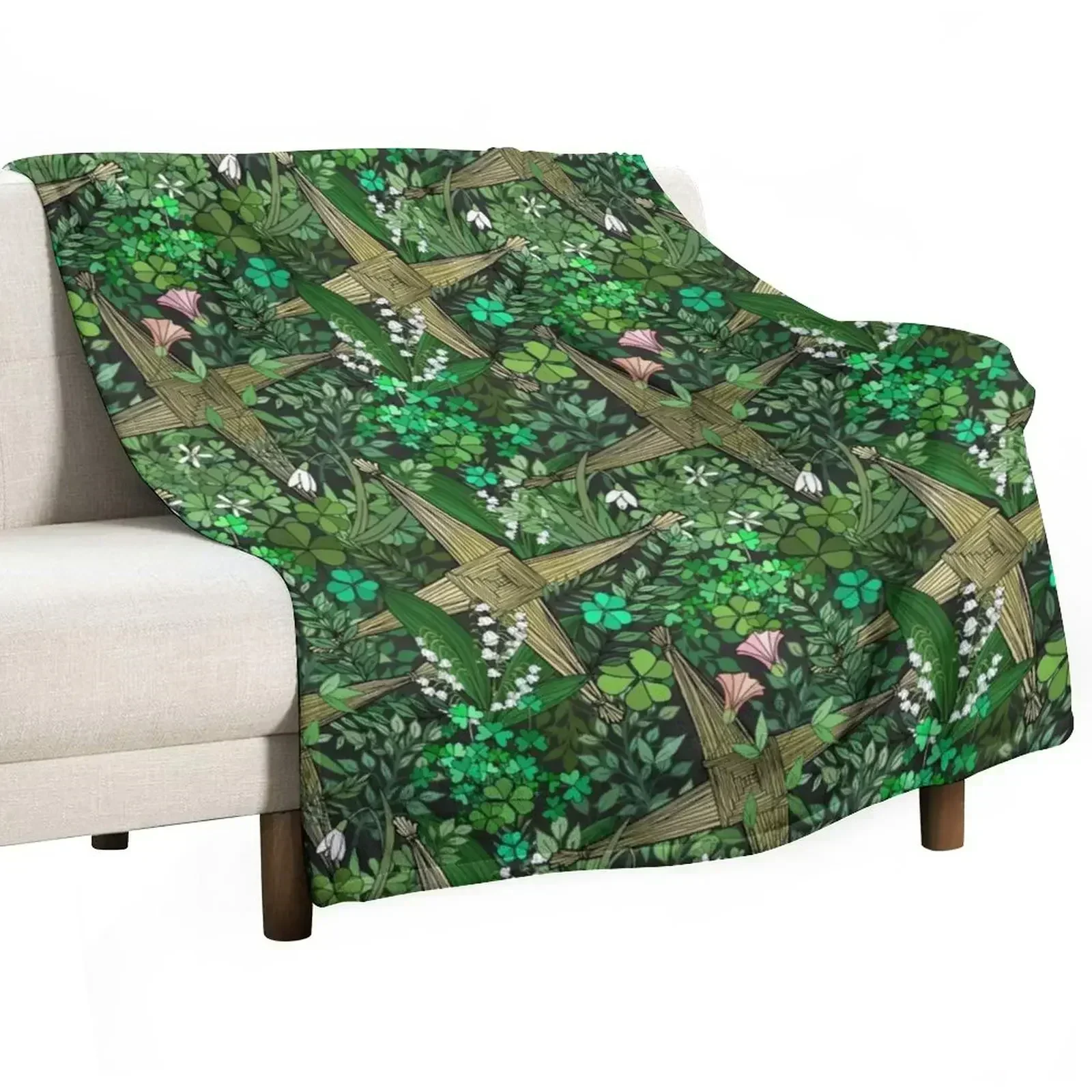 Cruz de Santa Brígida en la colección Celtic Spring, manta decorativa para sofá, ropa de cama, mantas de lujo para la playa.