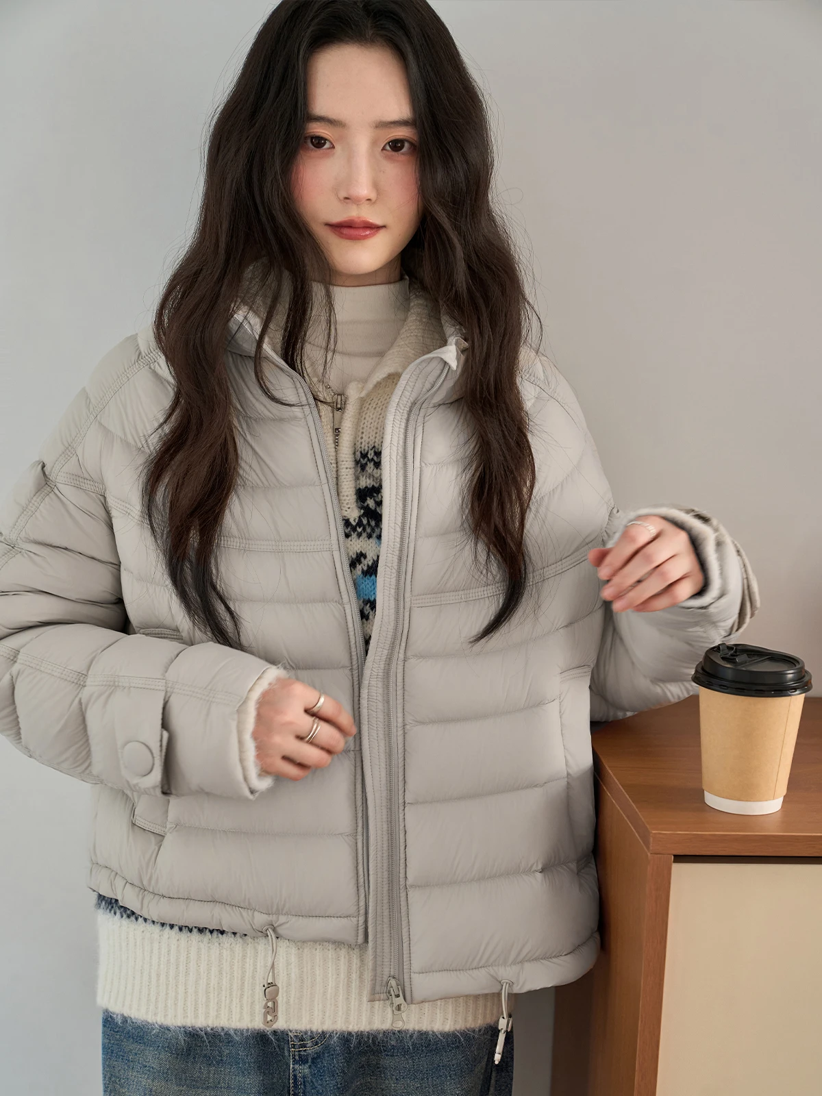 MoZao Giacca Invernale da Donna Imbottita Oversize Calda in Piumino con Collo Alto e Chiusura a Cerniera Colorata