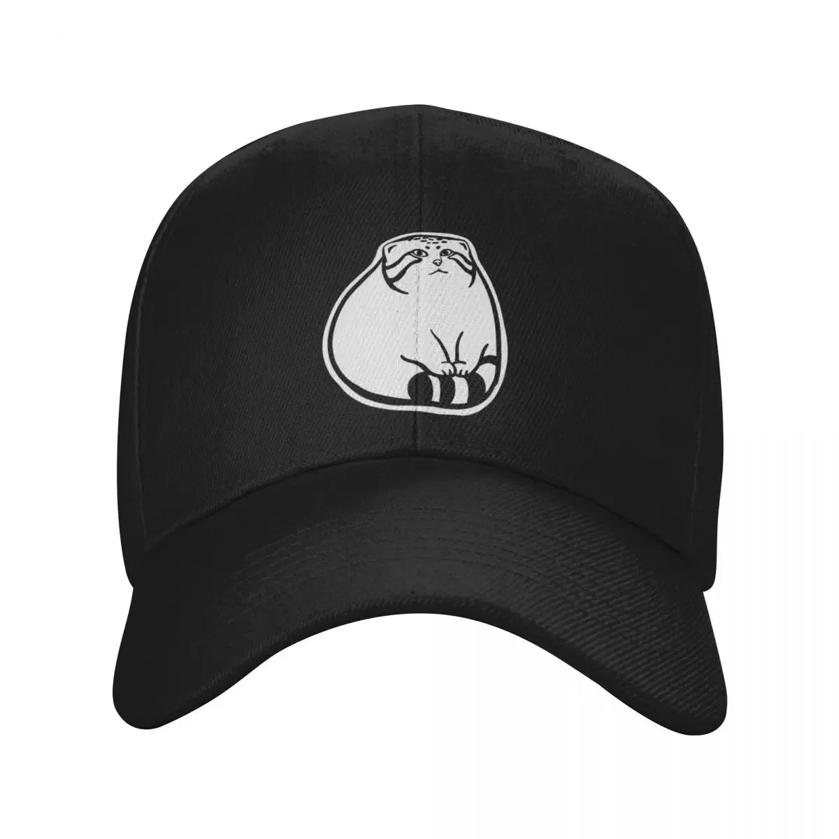 Pallas's cat paws on tail.Stylized art of a cute chonker Baseball Cap Anime New In Hat tea Hat For Women Men's