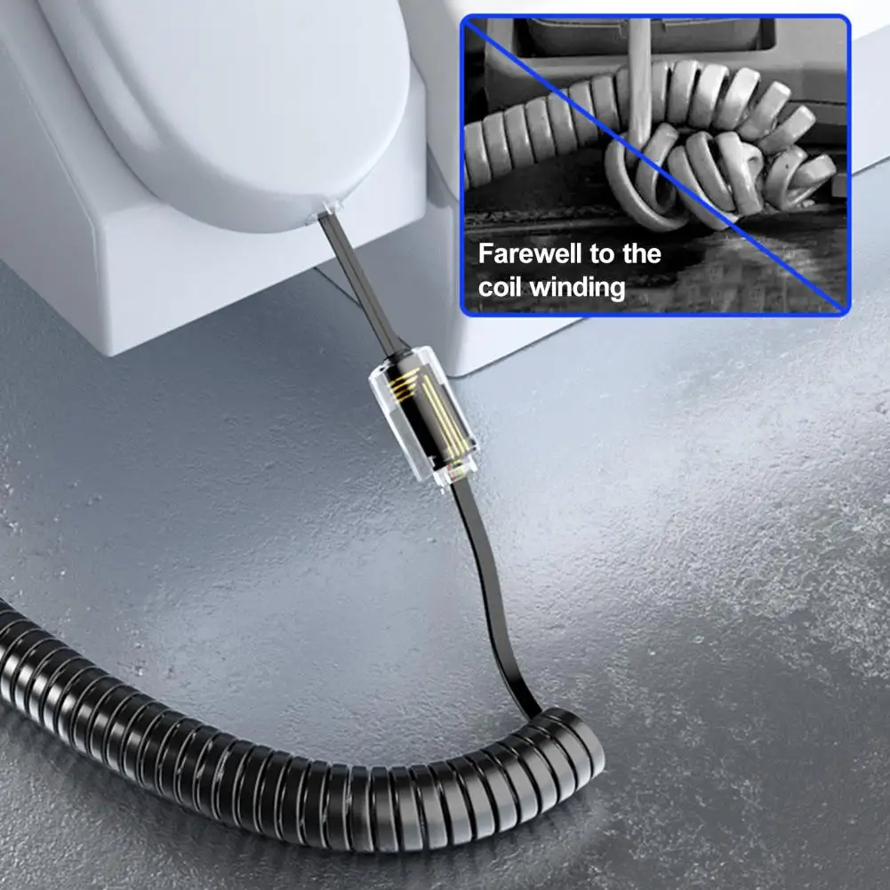 Rotating Telephone Cord Accessory Rj9 4p4c Telephone Cord Detangler 360 Degree Rotating Anti-tangle for Landline for Tangle-free