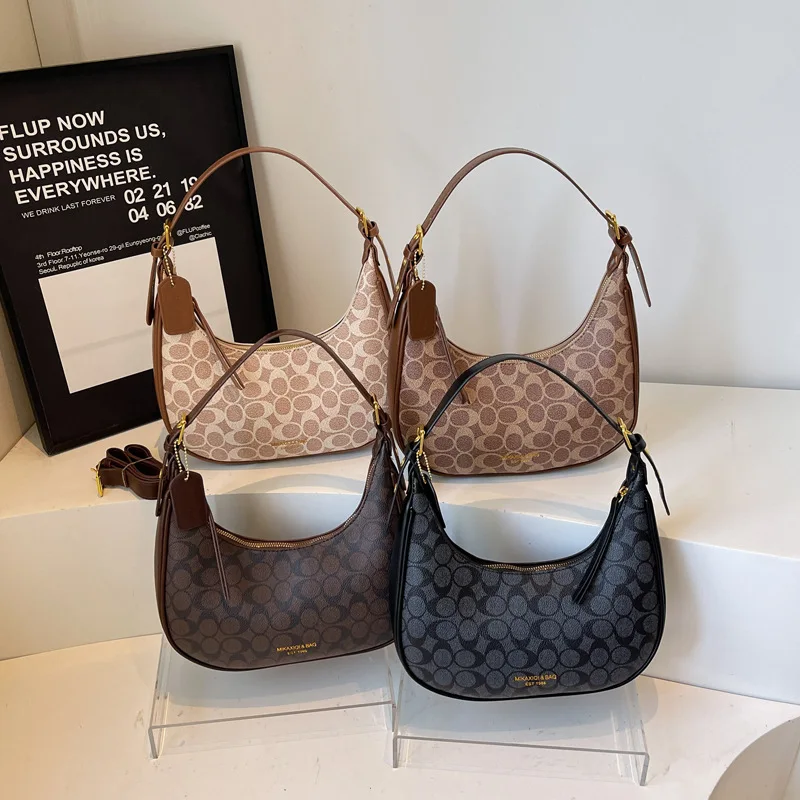 

2025 Vintage Print Underarm Bag, Niche Top Handle Purse for Women, Retro Crossbody Bag, Bohemian Day-to-Night Toteg​