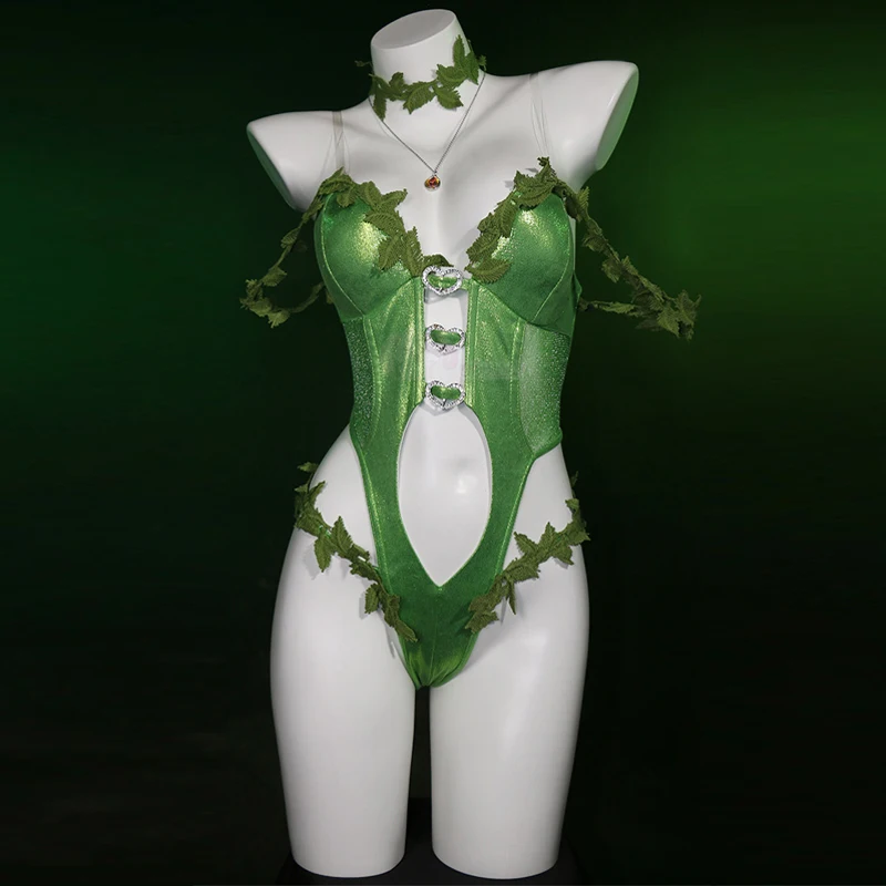 Body Sexy sin Mangas para Mujer, con Calcetines y Collar, Disfraz para Halloween, Carnaval, Fiesta, Cosplay de Anime, Hadas y Elfos