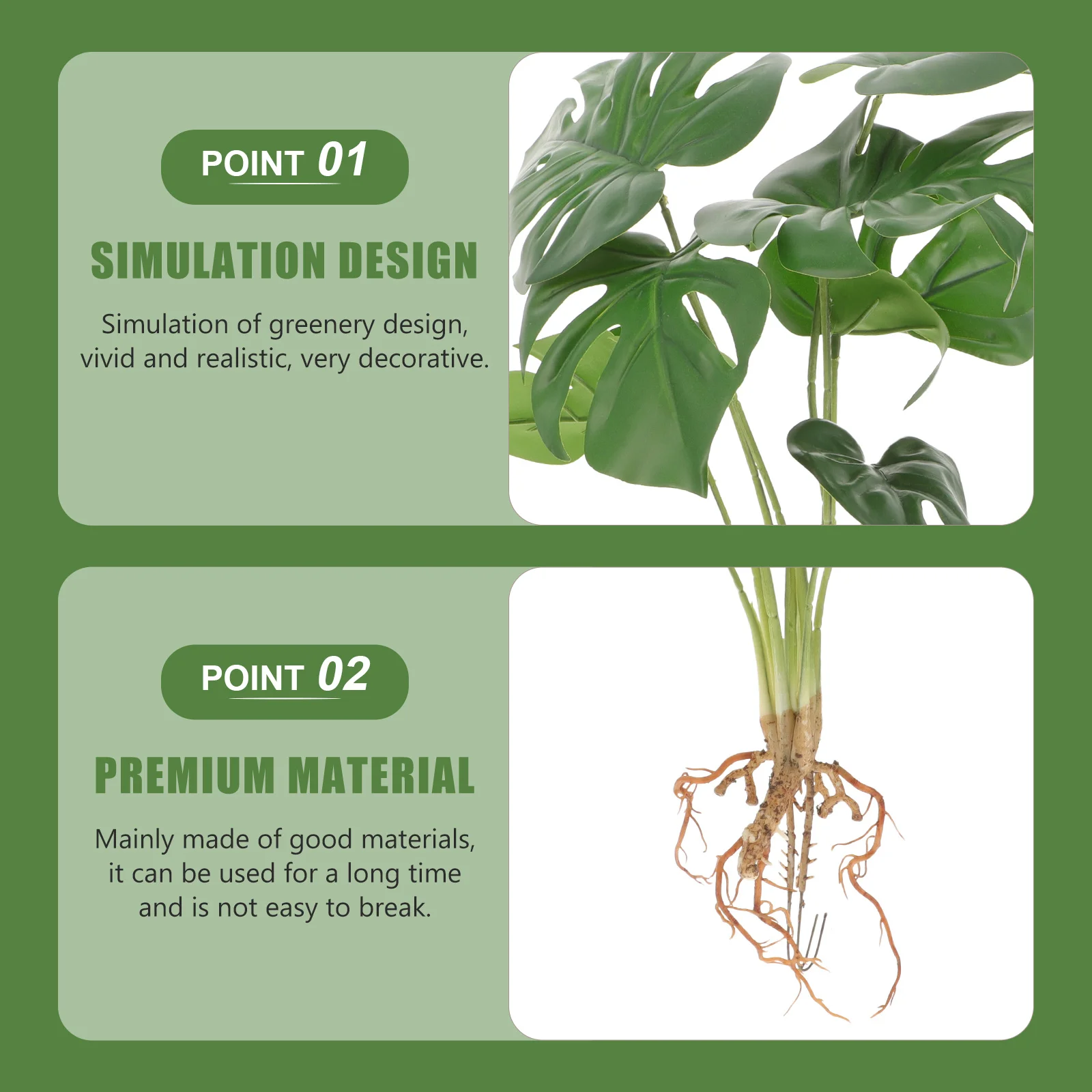 

Vivid Faux Monstera Plant Decor for Room Office Shop Tabletop Indoor Decoration Long-Lasting Realistic Fake Plant Compact