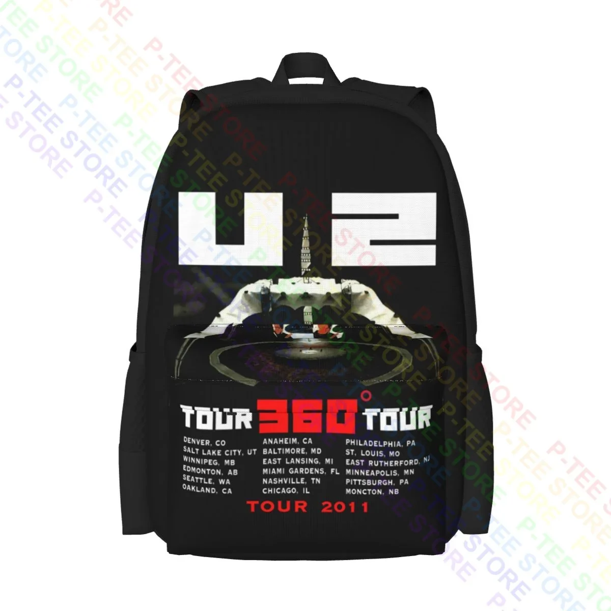 U2 360 Degree Tour 2011 Cities Dates Large Capacity Backpack Hot Softback Sports Bag School Sport Bag