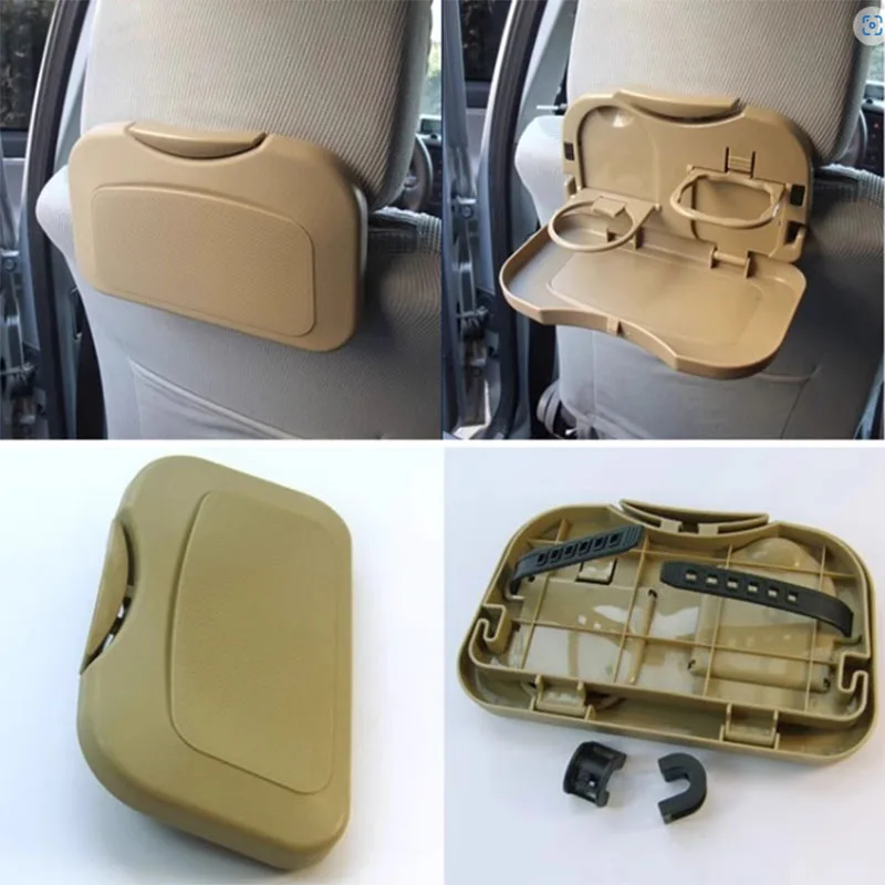 Foldable Car Seat Back Portable Tray for Food Dining Drink Hanging Car Steering Wheel Tray