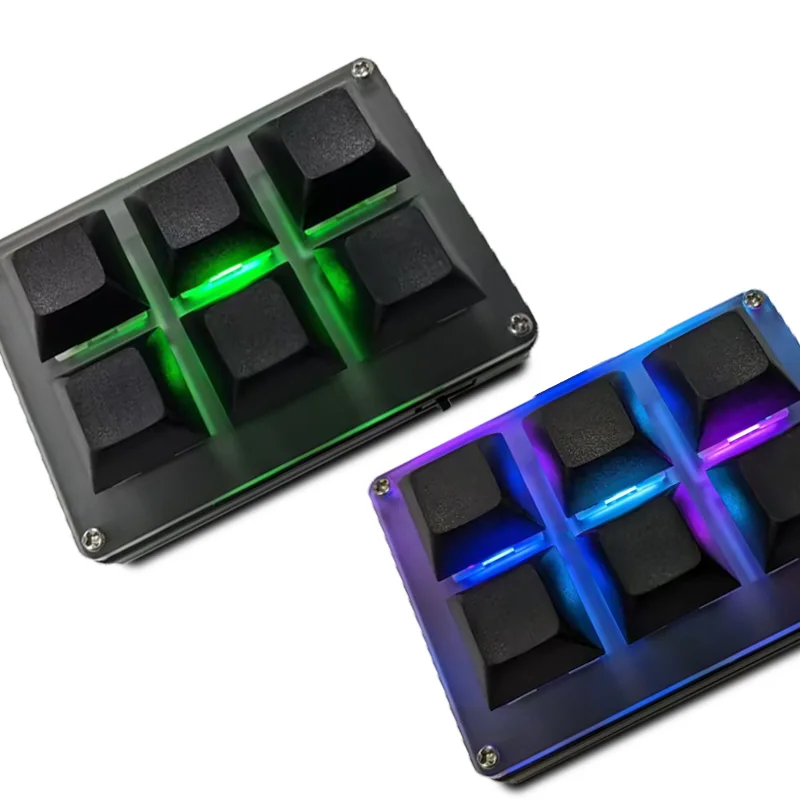 Tastiera personalizzata Wireless a 6 tasti 2.4G USB Bluetooth tripla modalità pulsanti intercambiabili a caldo personalizzazione chiave