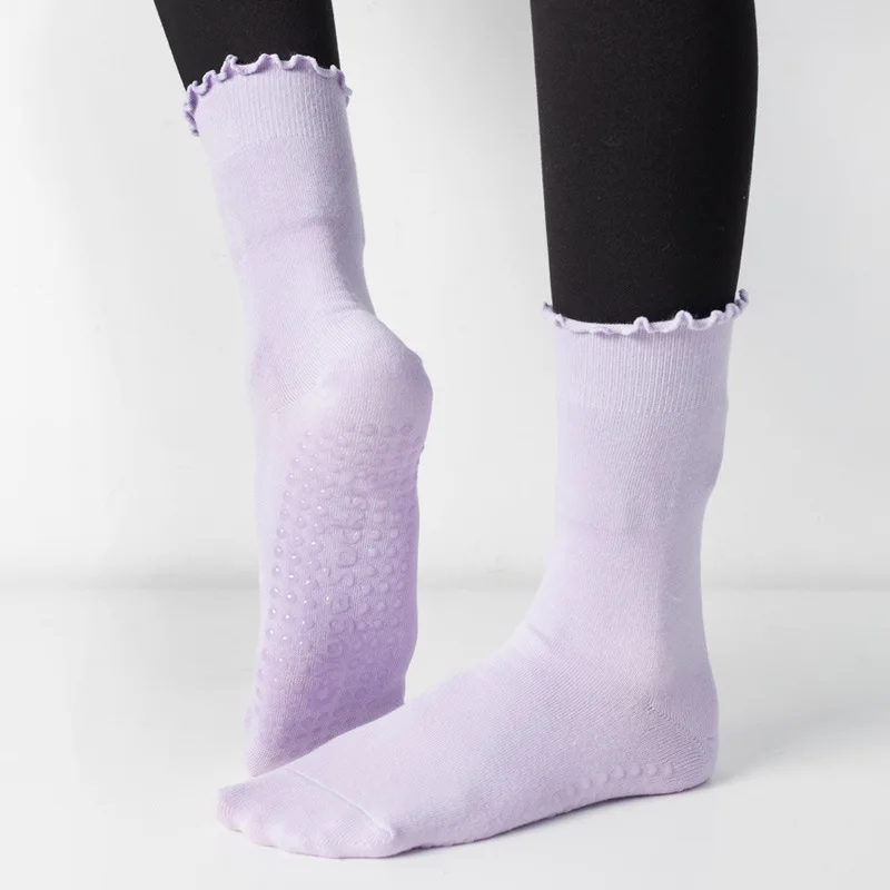 Miosam Neue solide Yoga-Socken mit individuellem Logo, atmungsaktive, leise Strumpfwaren, Sportsocken, Fitness, Pilates, rutschfeste, weiche Socken für Damen