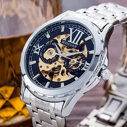 Automatic Movement Mechanical Watch for Mens Luxury Brand Hollow Out Technique Trendy Fashion Business Men's Watch Reloj Hombre