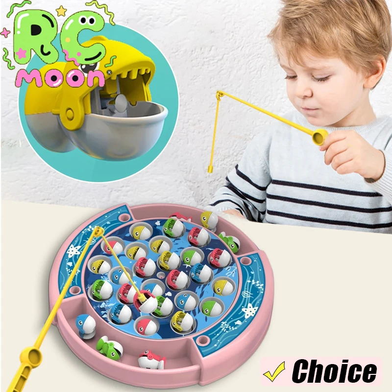 Kinderen Magnetisch Vissen Spelen voor Kinderen Elektrisch Vissen Speelgoed Hebben Muziek Rotatie Spel Vis Hengel Onderwijs Baby Verjaardagscadeautjes