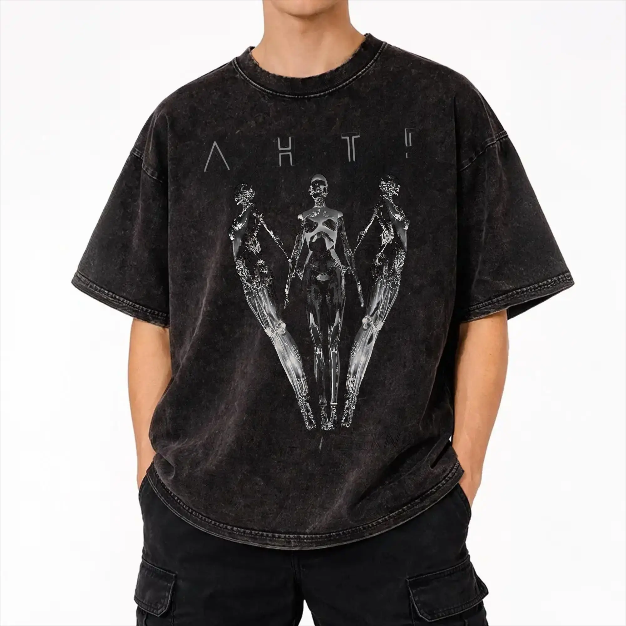 After Hours Til Dawn 2026 xo the weeknds T Shirt Hip Hop Washed Short Sleeve High Street T-Shirt  Cool Men Women Streetwear