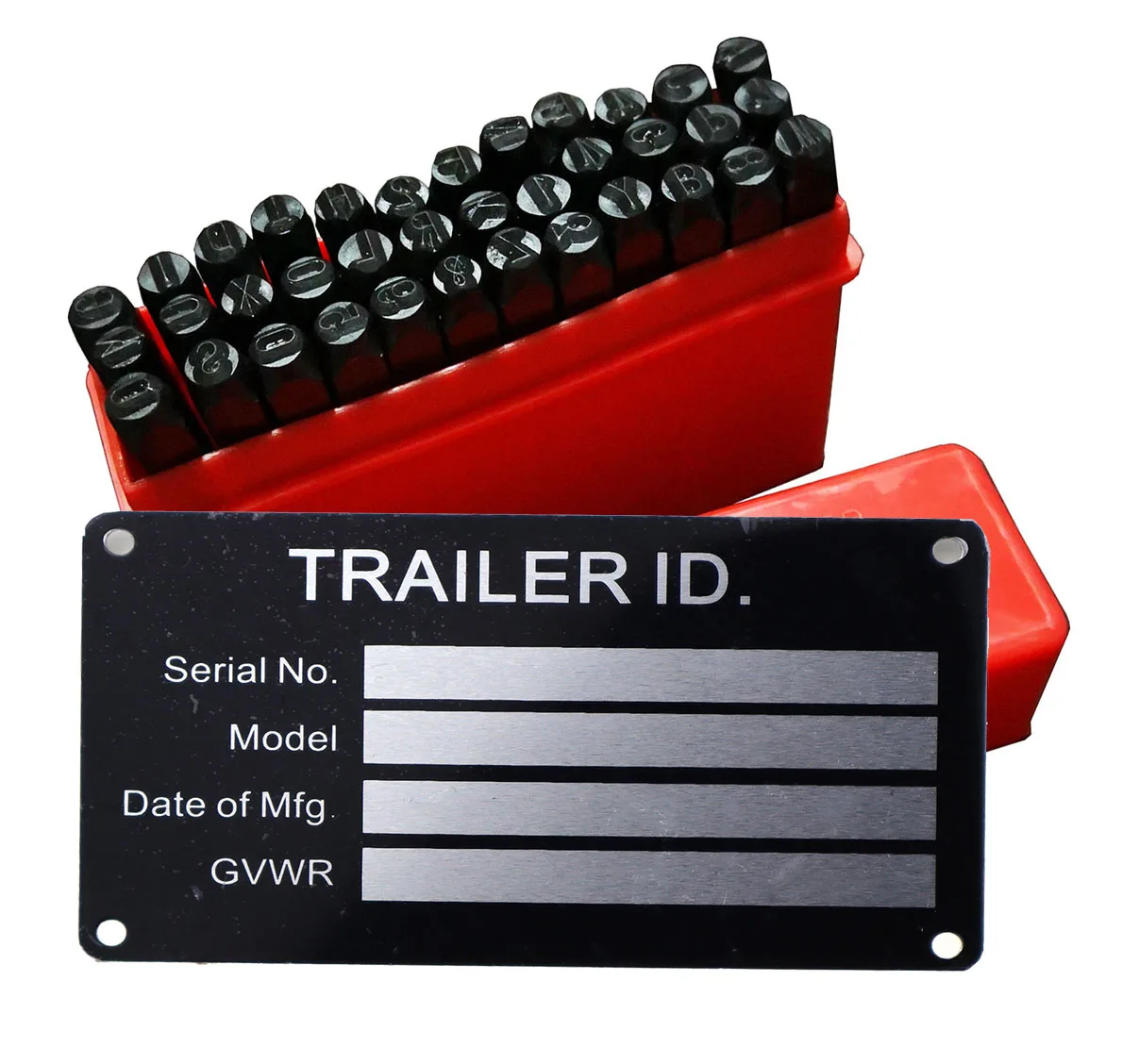 

Data card Blank VIN & Weight Chassis Plate with Number & Letter Stamp Punch Set ，worning sign data sign plate