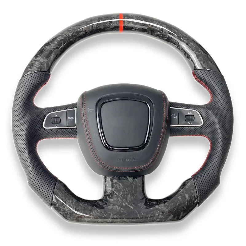 Custom car interior forged carbon fiber steering wheel for Audi A5 S5 before 2010