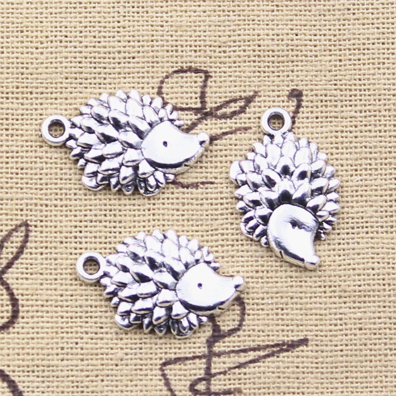 12pcs Charms Animal Hedgehog Hedgepig 22x14mm Antique Silver Color Pendants Making DIY Handmade Tibetan Finding Jewelry