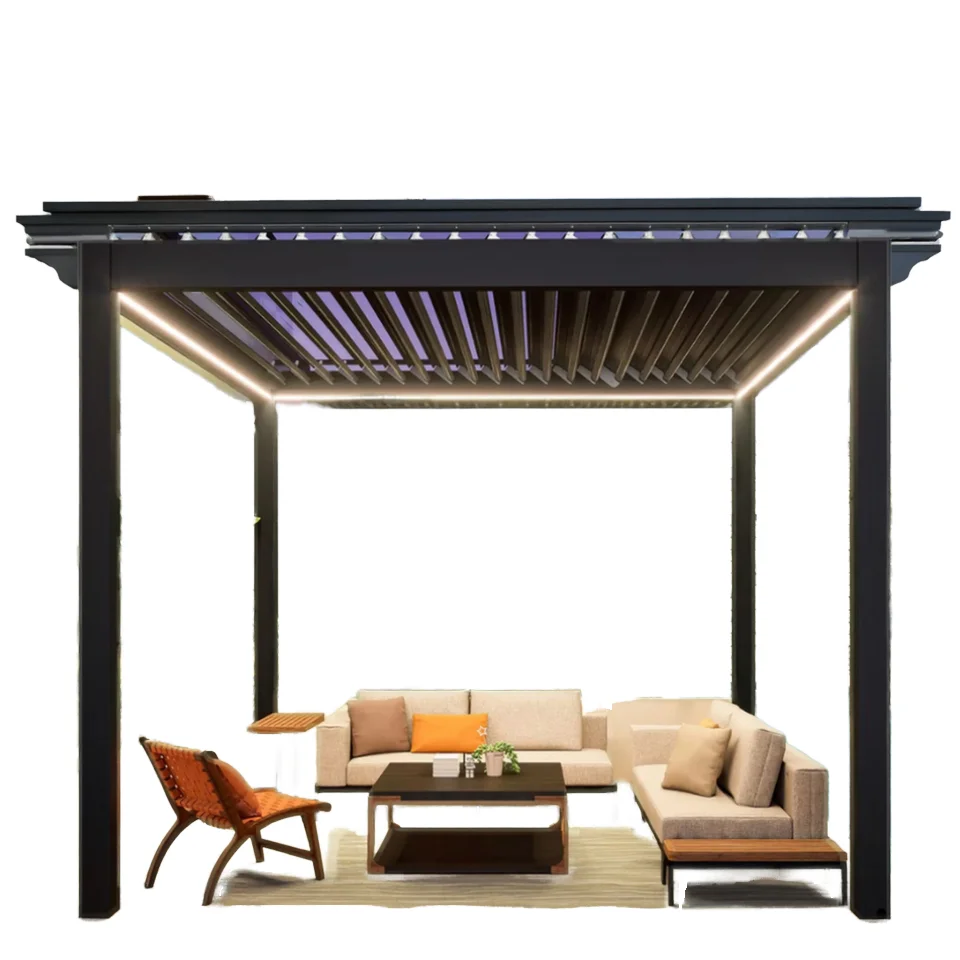 

Toscana Customizable PVC Electric Aluminum Foldable Pergola Retractable Metal Frame Easily Assembled Eco-Friendly Garden Gazebo