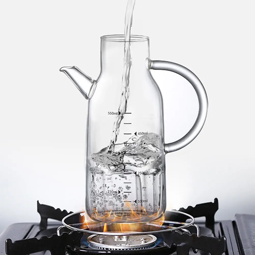 

High Borosilicate Glass Oil Can 750Ml Sauce Cruet Leakproof Seasoning Jar with Visible High-Temp Printed Scale for Kitchen