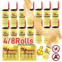 4/8Rolls Sticky Fly Paper Disposable Fly Killer Glue Paper Double-sided Adhesive Bug Trap Pest Control Indoor Outdoor Use