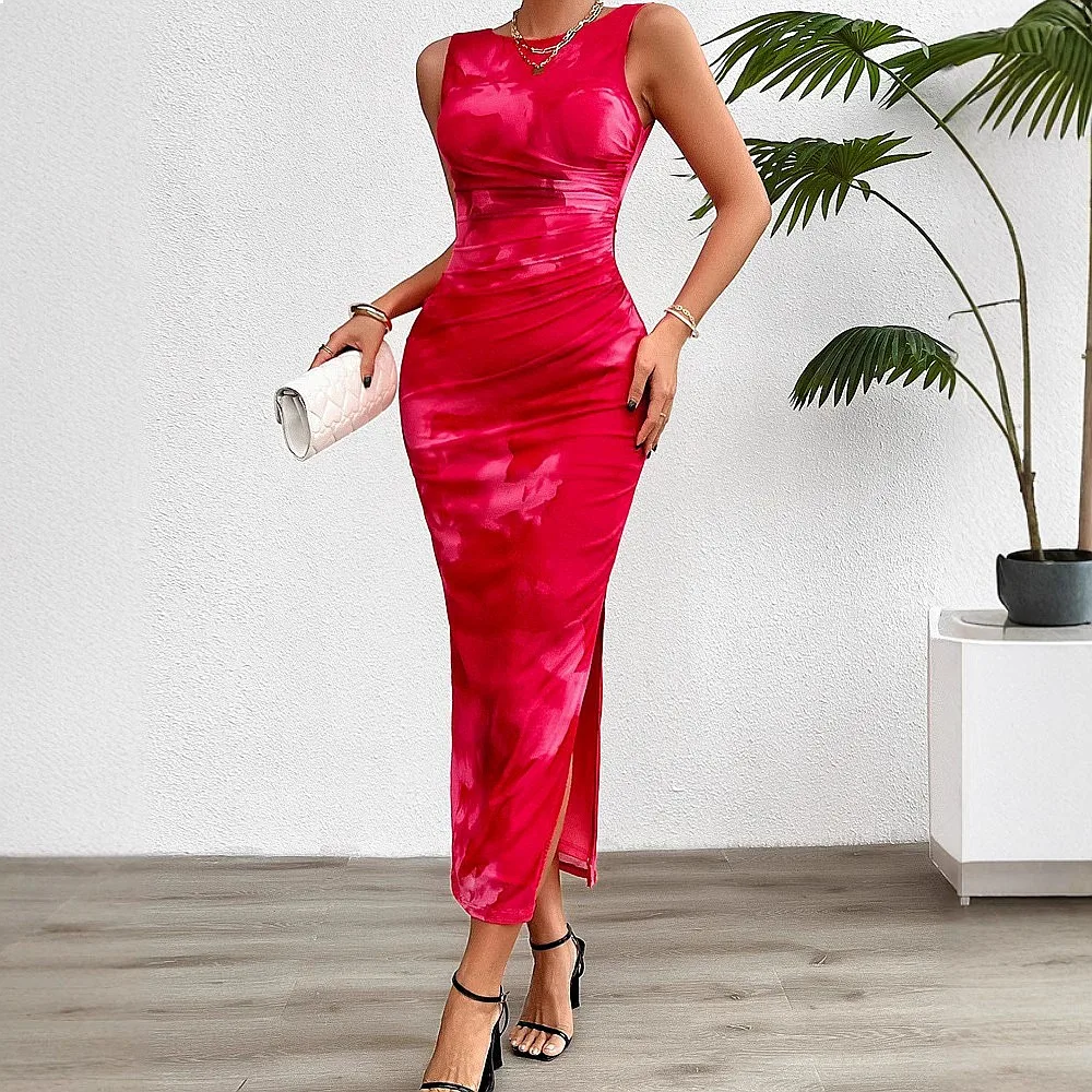 Sommer Frühling Damen Ärmelloses Bodycon-Kleid Freizeitkleider Party-Jumpsuit Playsuit
