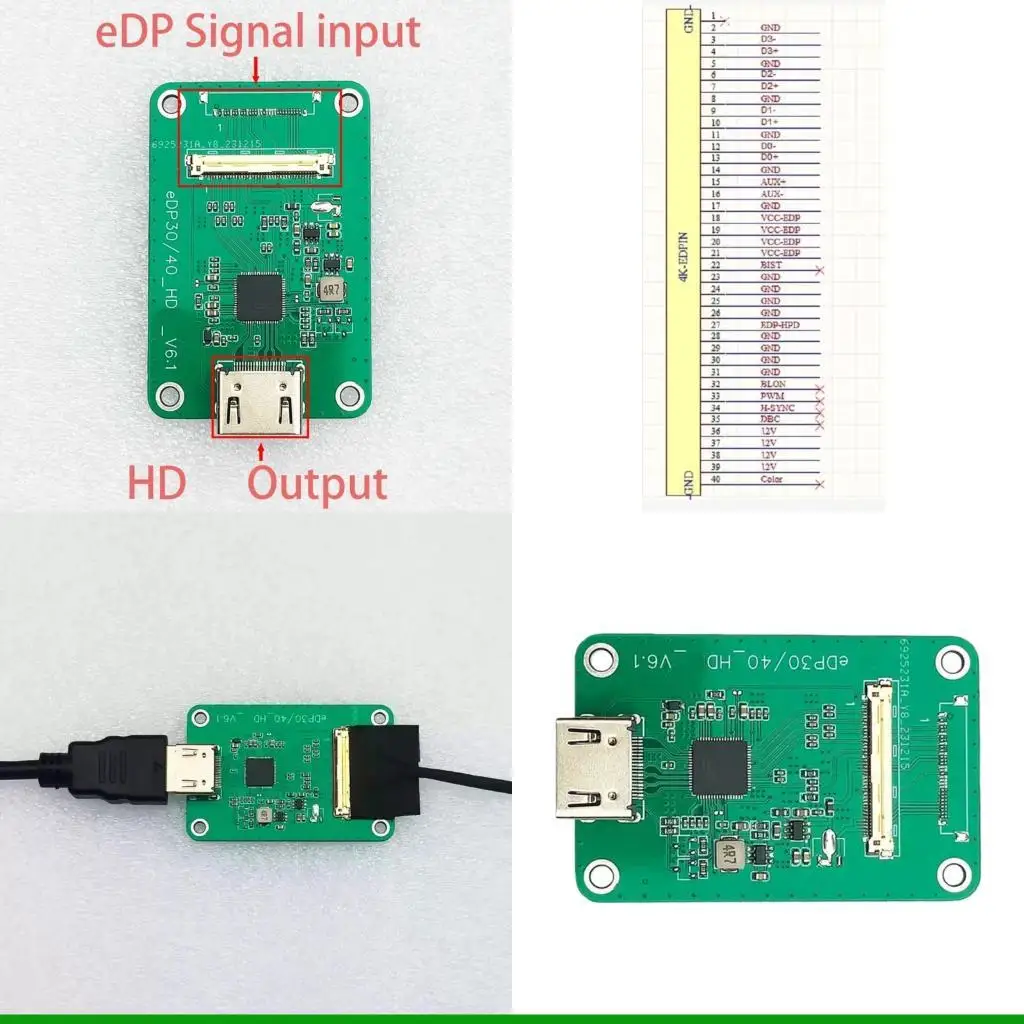 

U55C EDP to 1080P Board Compactly Design Stable Transmission Reduce Images Tearing