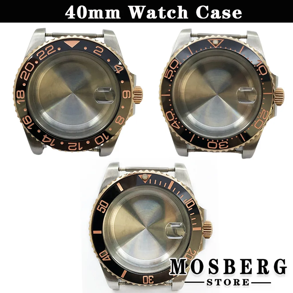 

40mm Watch Case Bezel Solid Stainless Steel Sapphire Glass For NH35 NH36 ETA2836 Miyota8215 8205 821A DG2813 ETA2824 PT5000