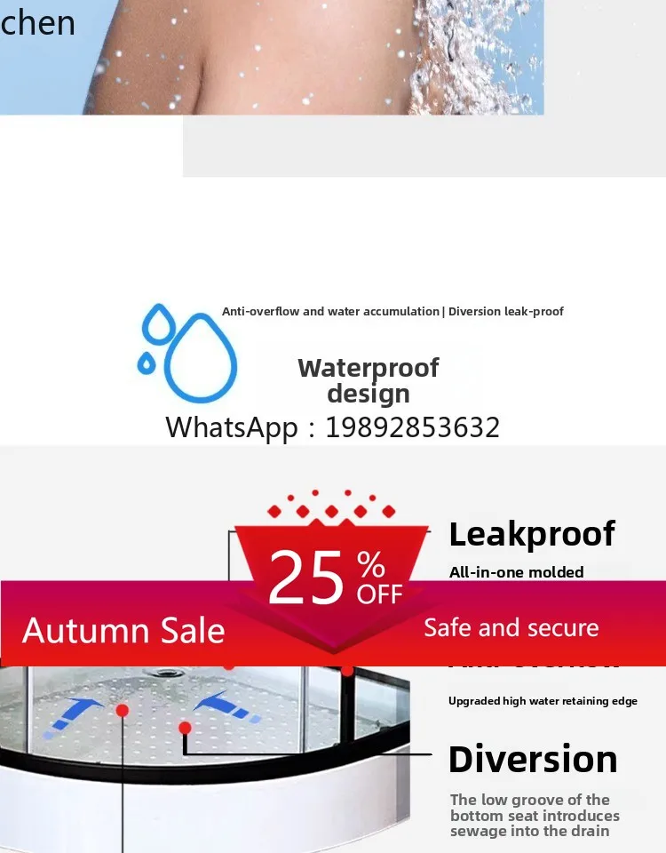 

integral shower room closed household pulley glass fan partition bath room