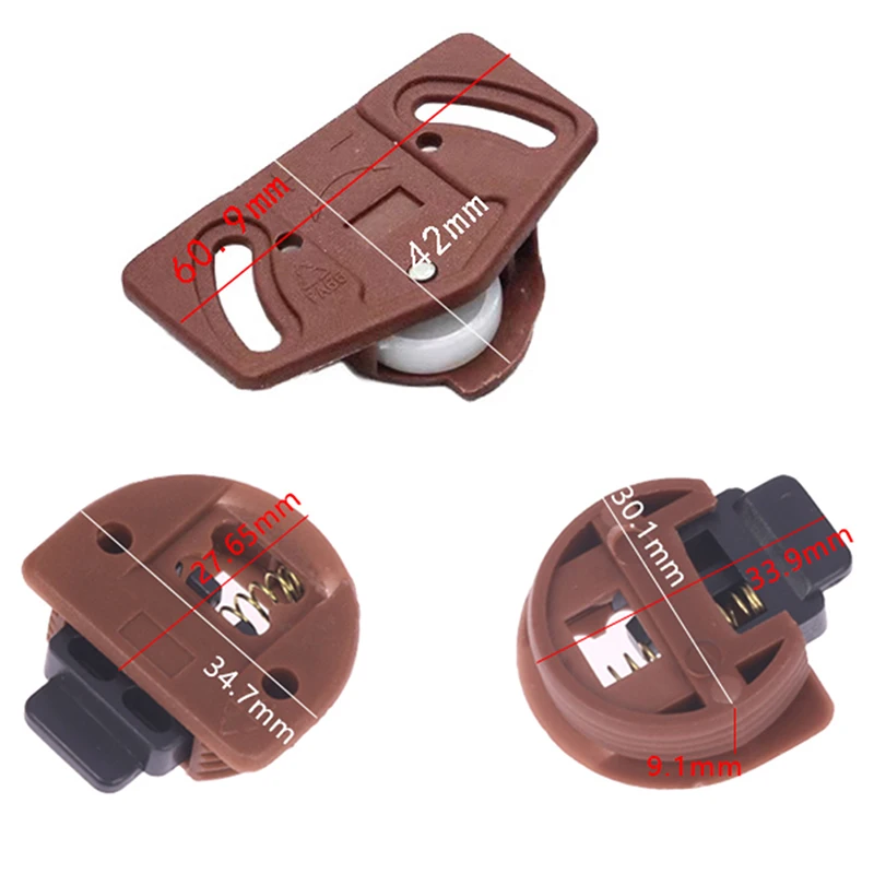 【F】4 pares de rolo de guarda-roupa porta deslizante placa de circuito de engrenagem kit de painel interno móveis porta deslizante conjunto de rolo gabinete roda abs