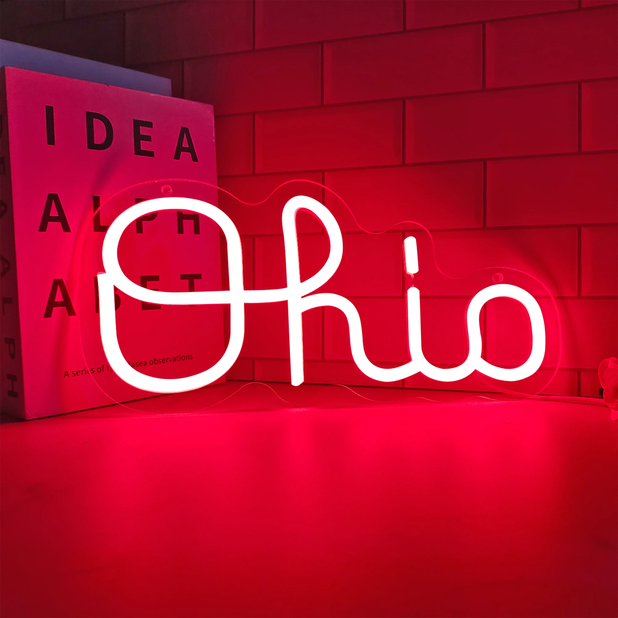 

Ohio State Neon Signs for Wall Decor Neon Light Up Open Sign with USB Powered for Business Bar Shop Hotel Neon Signs