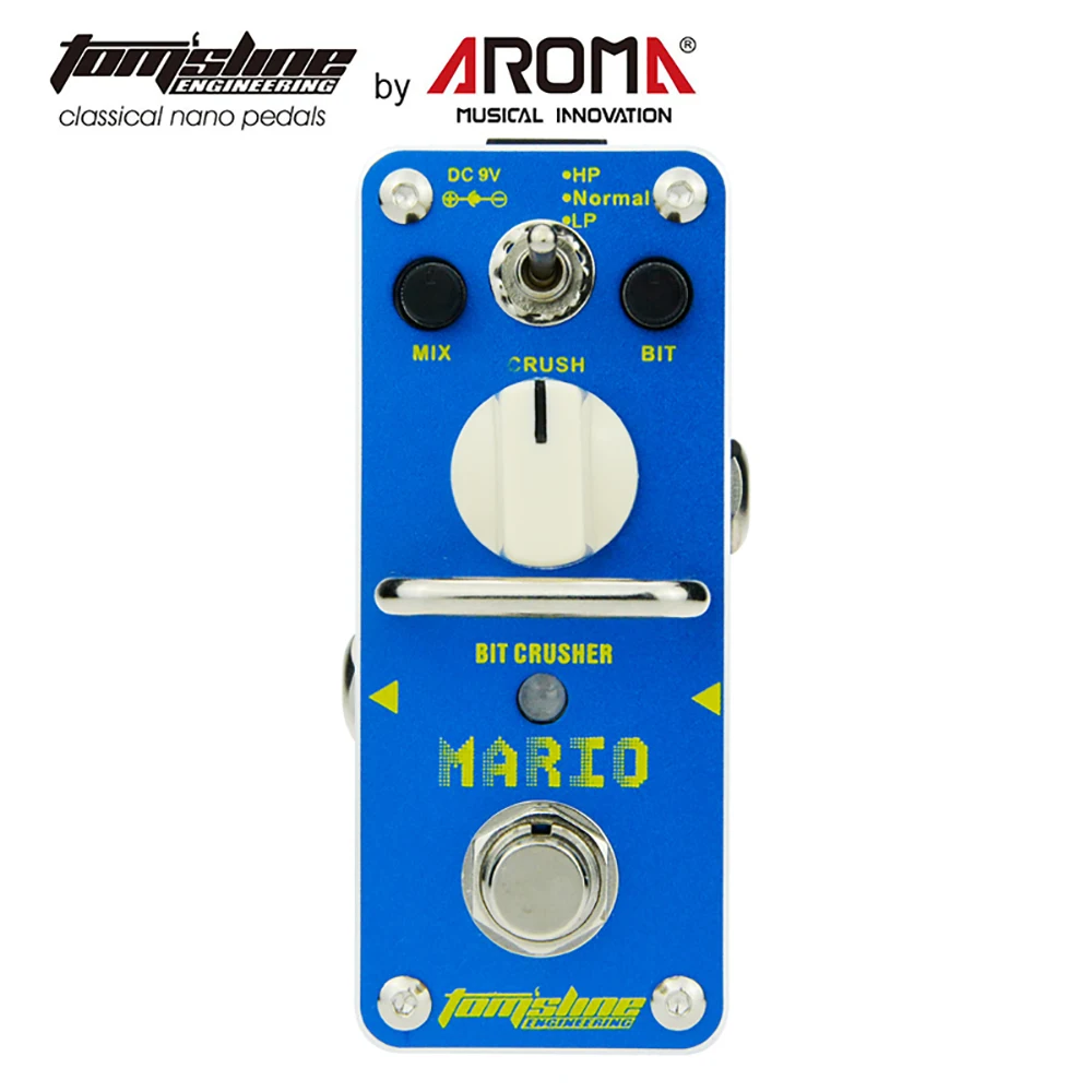 AROMA AMO-3 Mario Electric Guitar Effects Pedal Bit Crusher Mini Single Effect with True Bypass Guitar Parts & Accessories