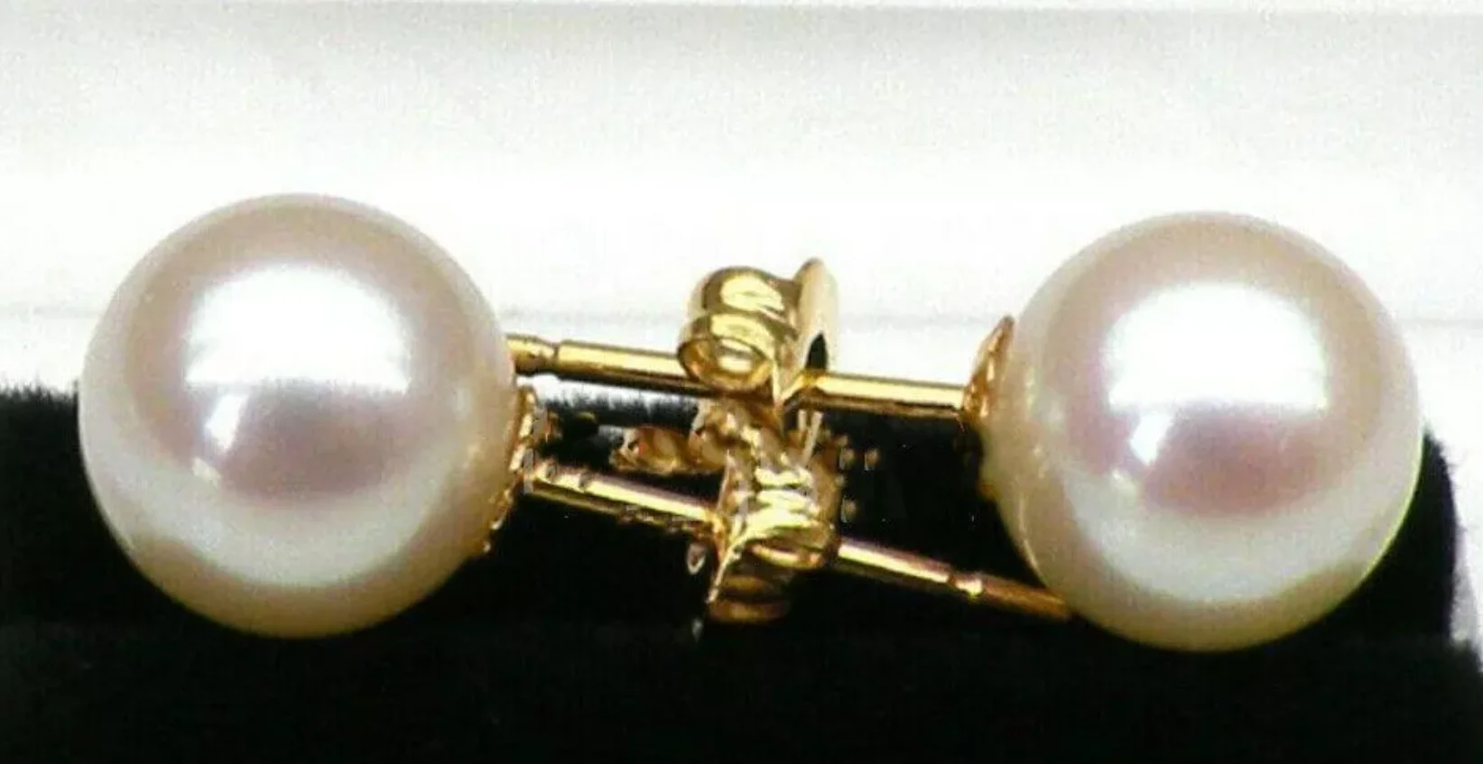 Elegant AAA+7-6mm 7-8mm 8-9mm 9-10mm  10-11mm natural Japanese white round pearl earrings 14k gold