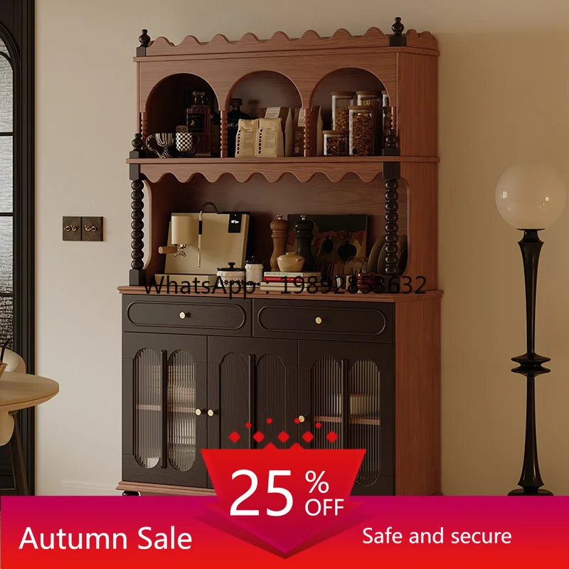 

LYY Solid Wood Sideboard American Style Living Room Wall-Mounted High Cabinet Vintage Storage Cabinet
