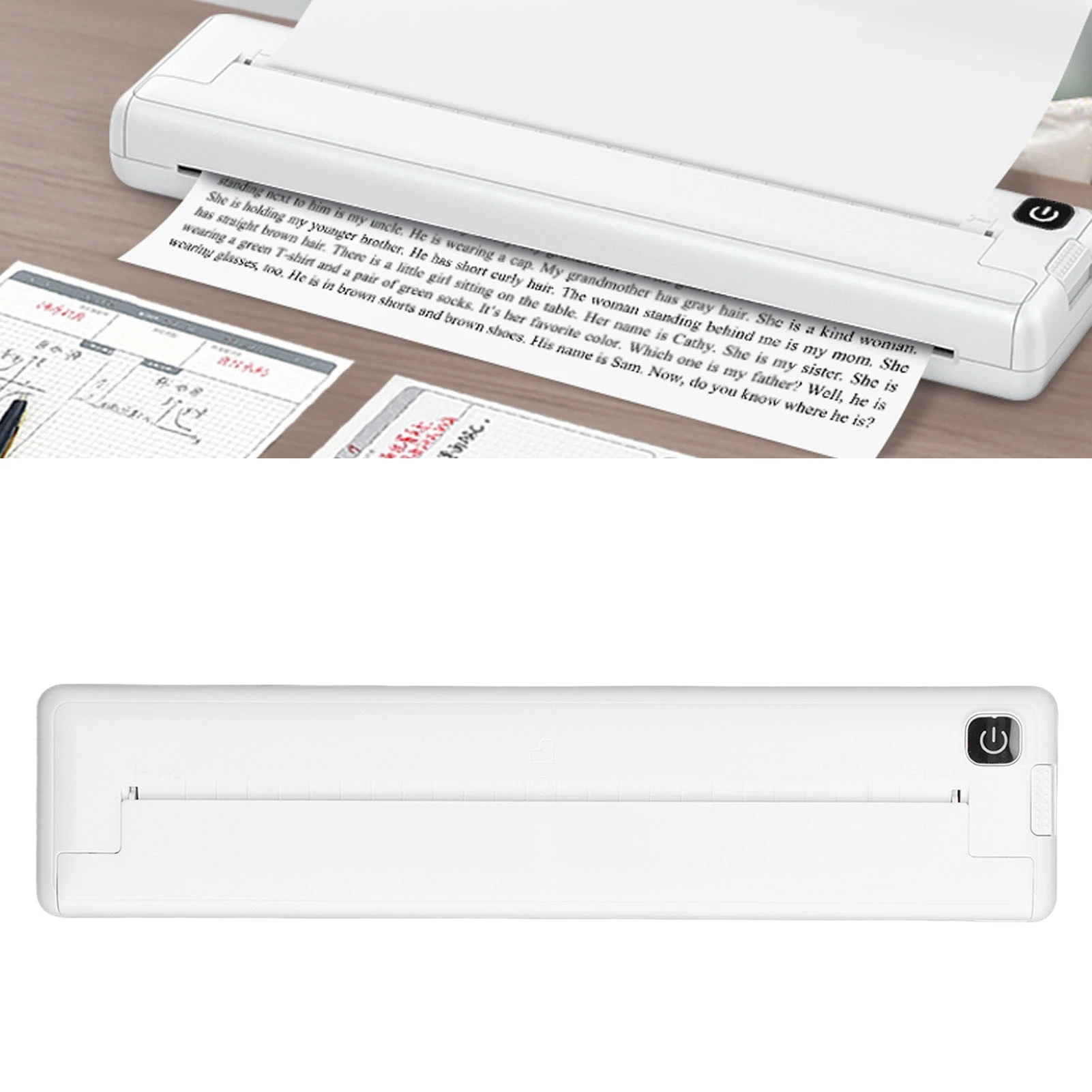 

A4 Bluetooth Thermal Printer 200dpi Mini Portable Bluetooth Rechargeable Inkless Thermal Printer for School Office