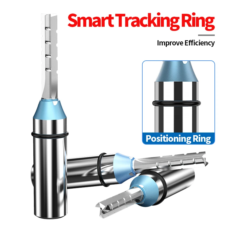 HUHAO TCT Trimming Router Bit 1/2 Shank 3 Flutes Straight Carbide Milling Cutter For Plywood Chipboard MDF Wood