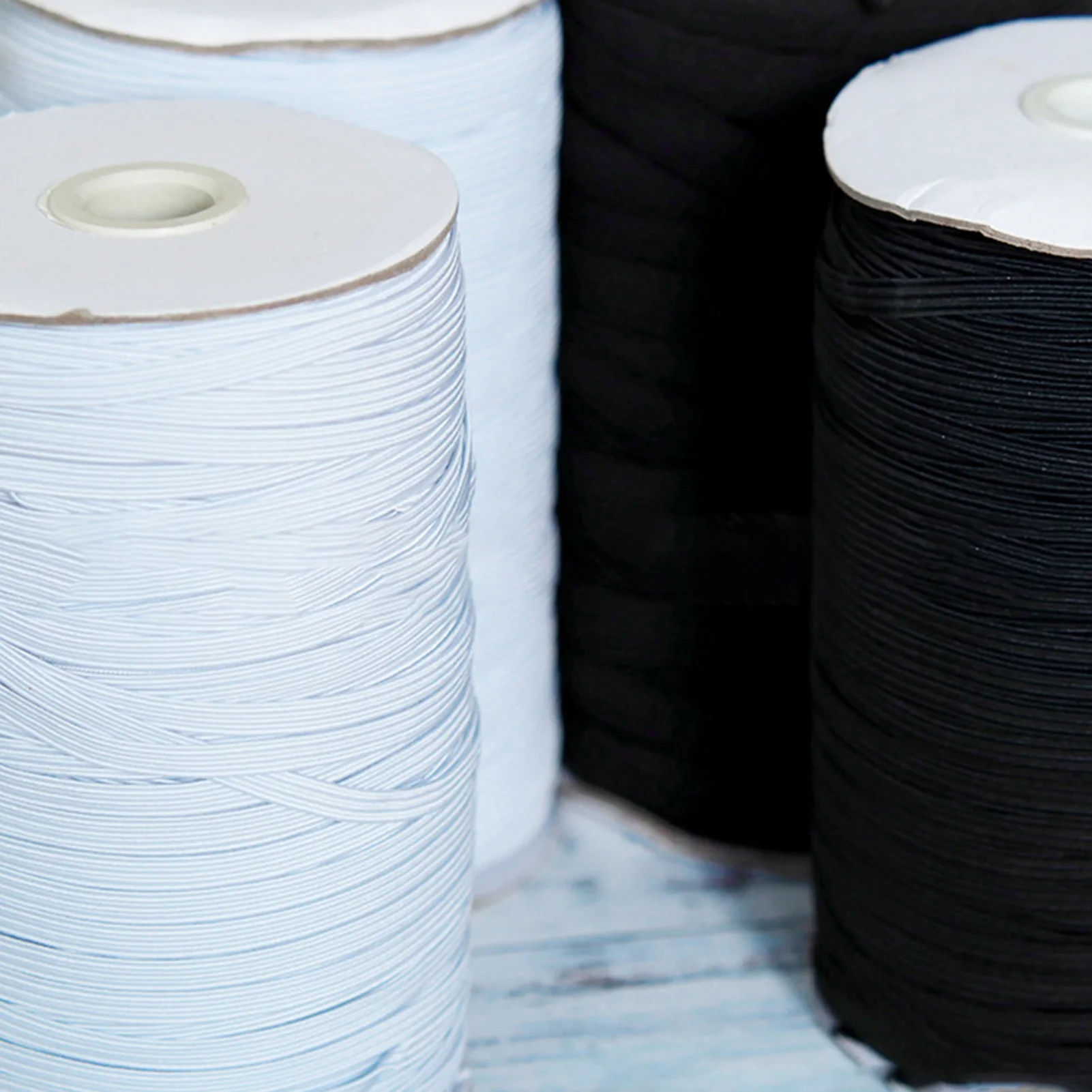 Briaded Elastic Band 1/4 inch 6mm 70/100/200 Yards Flat Elastic Band for Sewing Crafts DIY