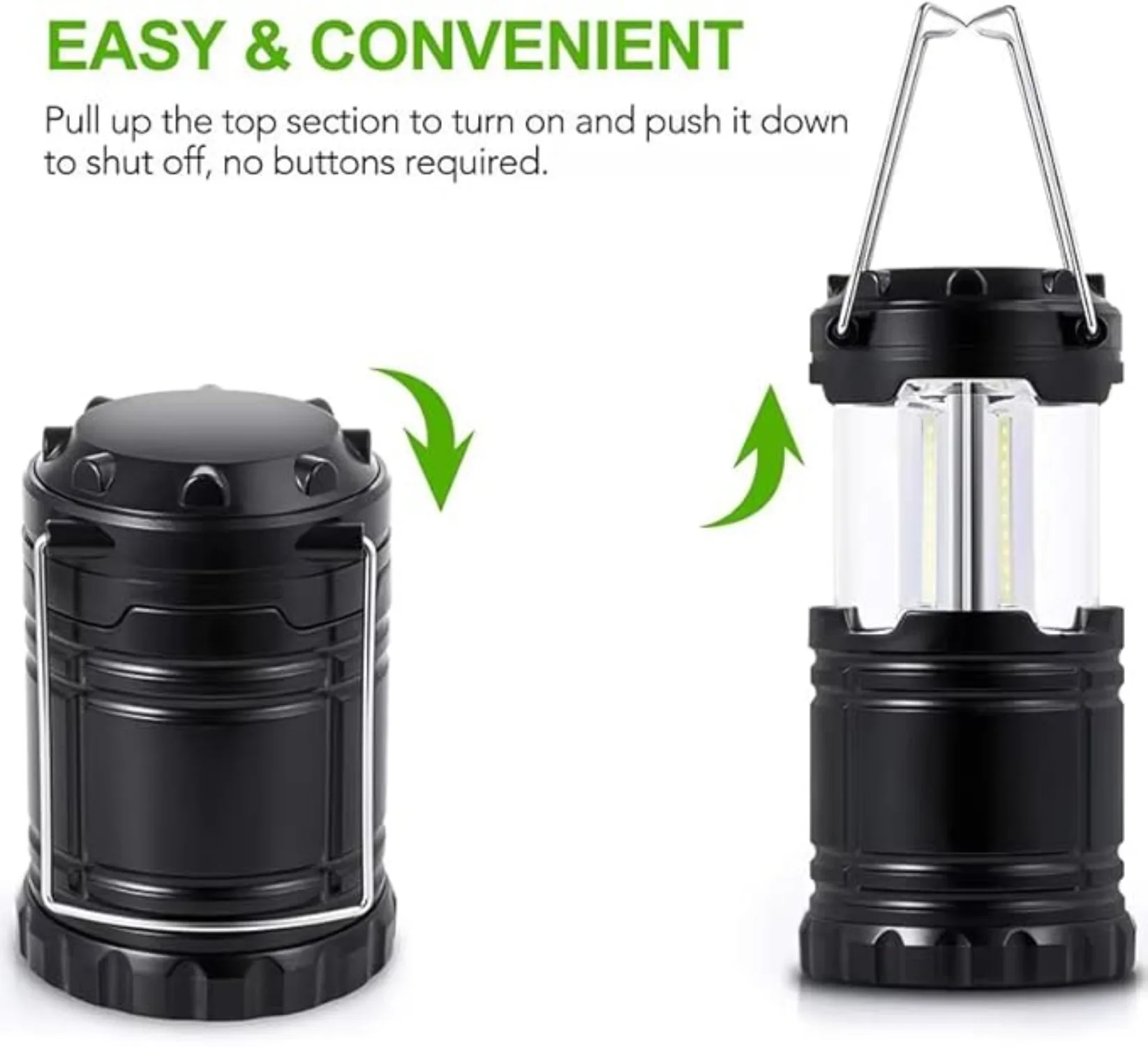 1/2PCS Lantern Camping Essential Light LED Flashlight Suitable for Power Outage Tent Light Battery Powered Fixture