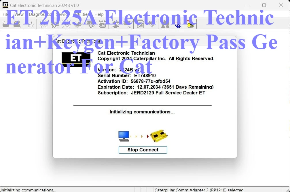 AutoDVD ET 2025A+2026A Electronic Technician+Keygen+Factory Pass Generator For Cat