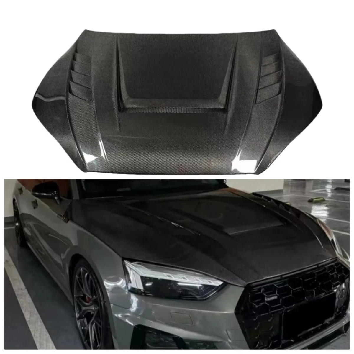 

Factory Sales Car Bonnets with Engine Vents Carbon Fiber Engine Hood for Audi A5 S5 RS5 B9 2017-2023