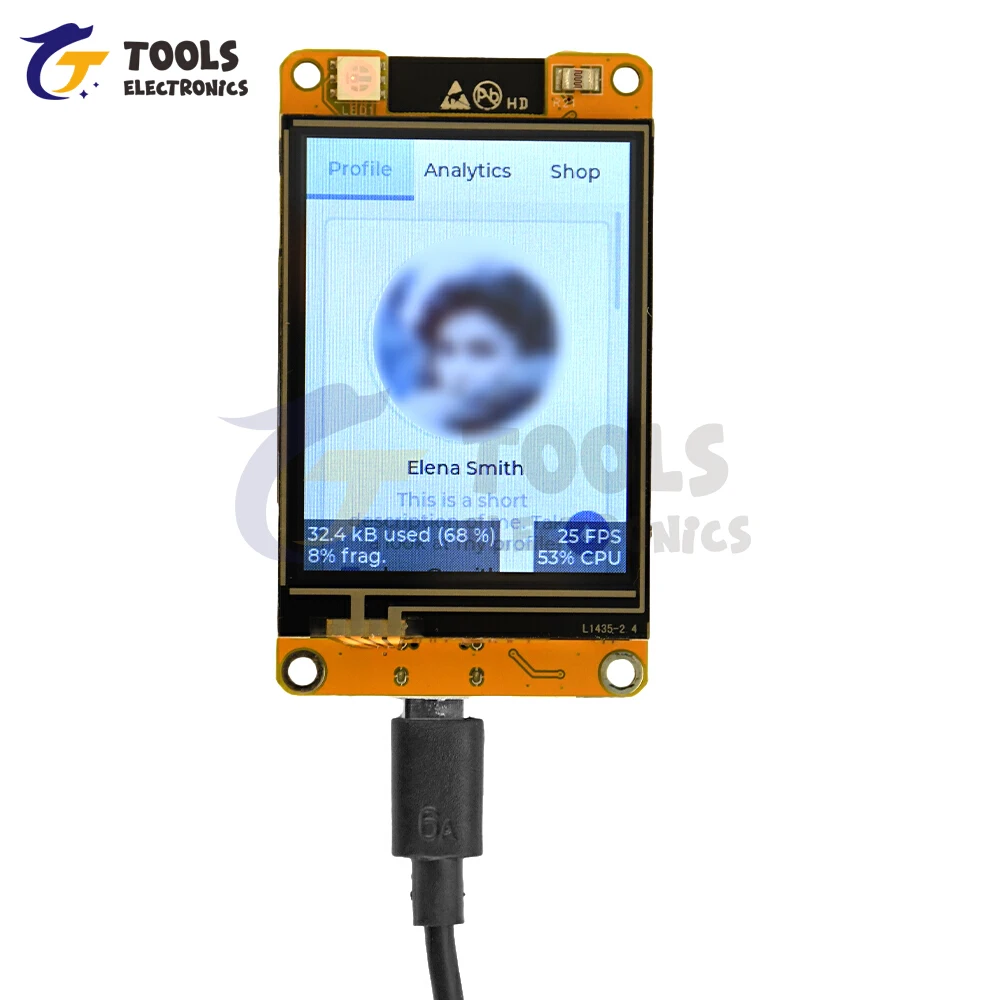 ESP32 2,4 Zoll 240 * 320 kapazitives Touch-Display Typ C WiFi BT Entwicklungsboard Smart Display